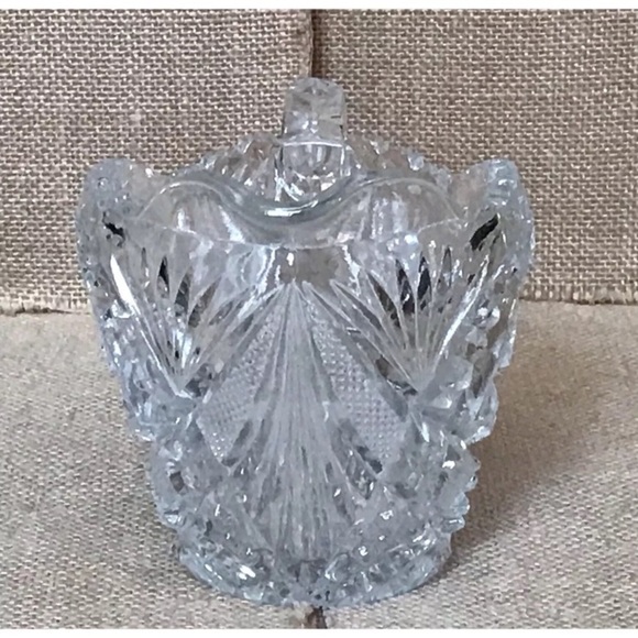 Vintage Imperial Pressed Glass Hobstar And Arches Clear Creamer Fairycore AS IS - Picture 3 of 9